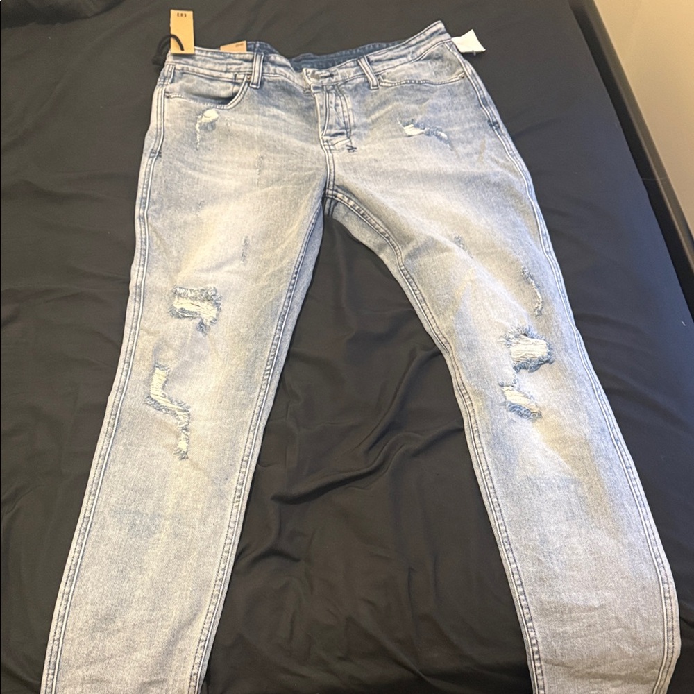 Ksubi Faded Blue Ripped Skinny Jeans